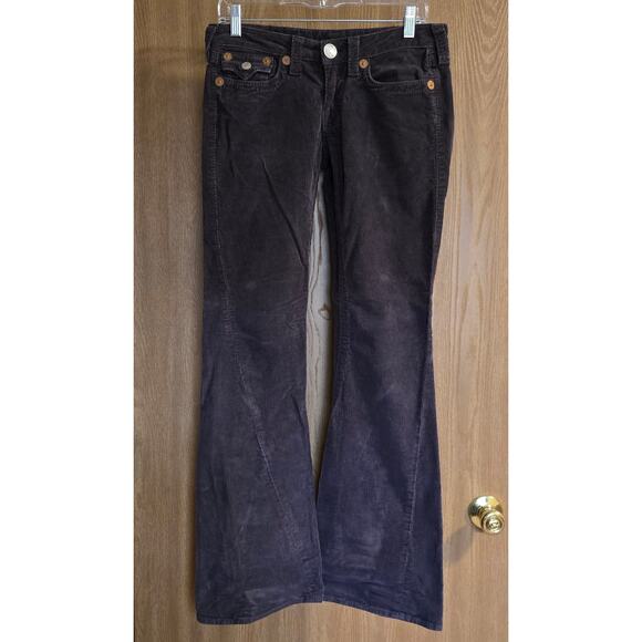Vintage True Religion Joey Big T Brown Corduroy Flared Pants - Picture 1 of 13